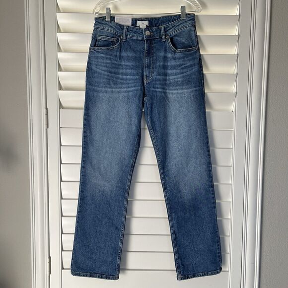 H&M Slim High Waist Full Length Women's Jeans size US 10 NWT, zip button closure - Picture 1 of 7